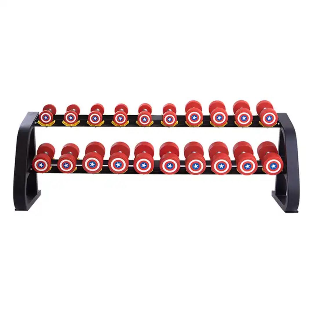 Captain America Round Dumbbells 10 to 50 LB Set