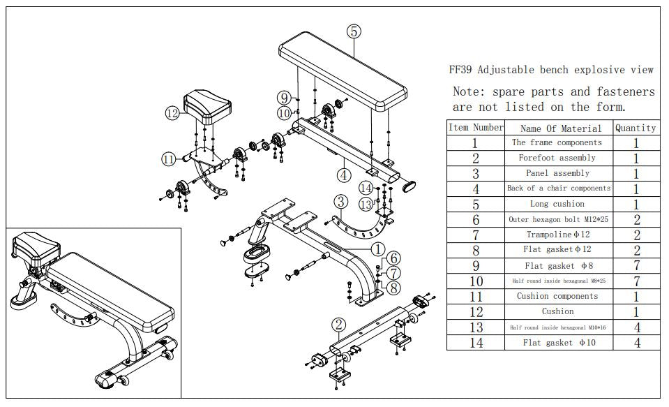 Adjustable Commercial Incline Workout Bench (HX-FF39)