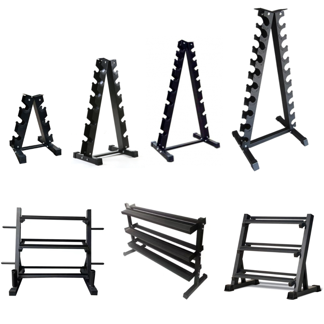Steel Dumbbell Racks Vertical & Horizontal (3, 6, 8, 10 Levels)