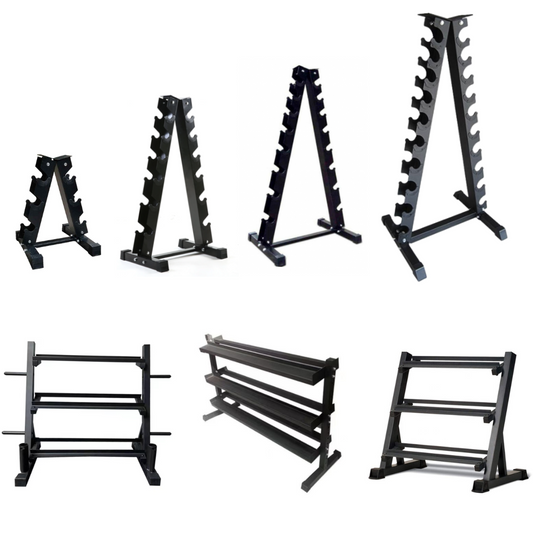 Steel Dumbbell Racks Vertical & Horizontal (3, 6, 8, 10 Levels)