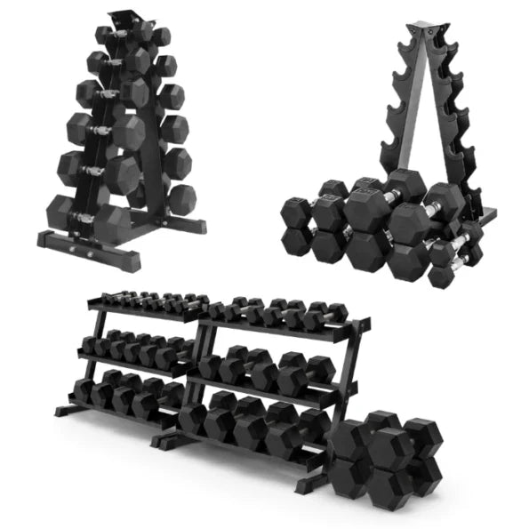 Rubber Hex Dumbbells in Canada (2.5 to 150 LB)