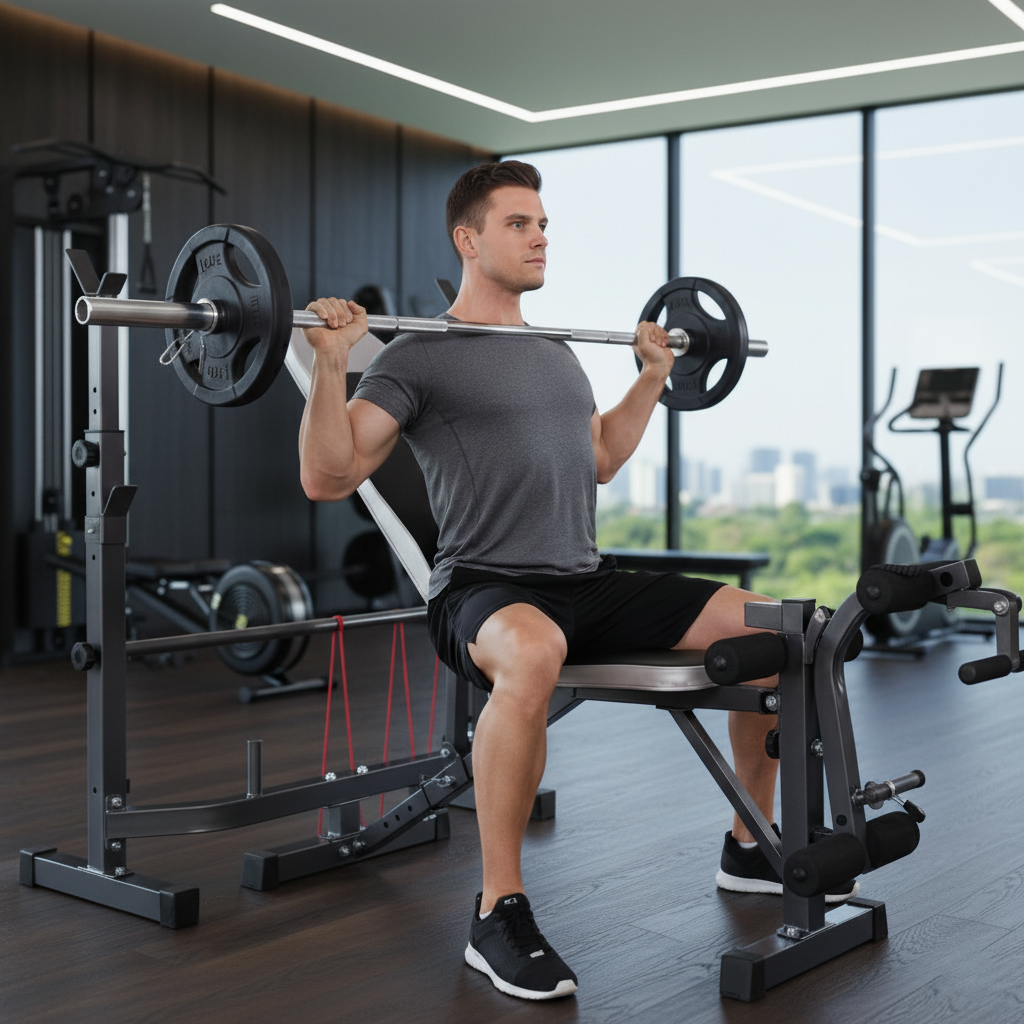 Weight Lifting Bench with Lat Pulldown Pulley &amp; Scott Bench (LHG SR-01)