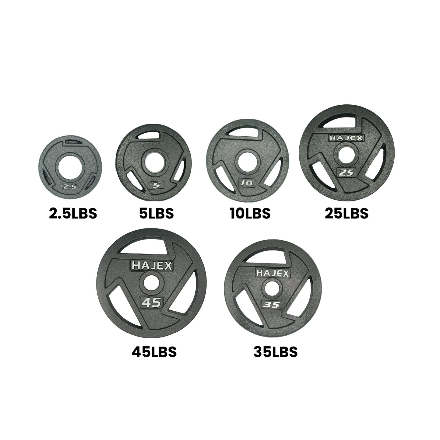 HAJEX Tri Grip Cast Iron Weight Plates