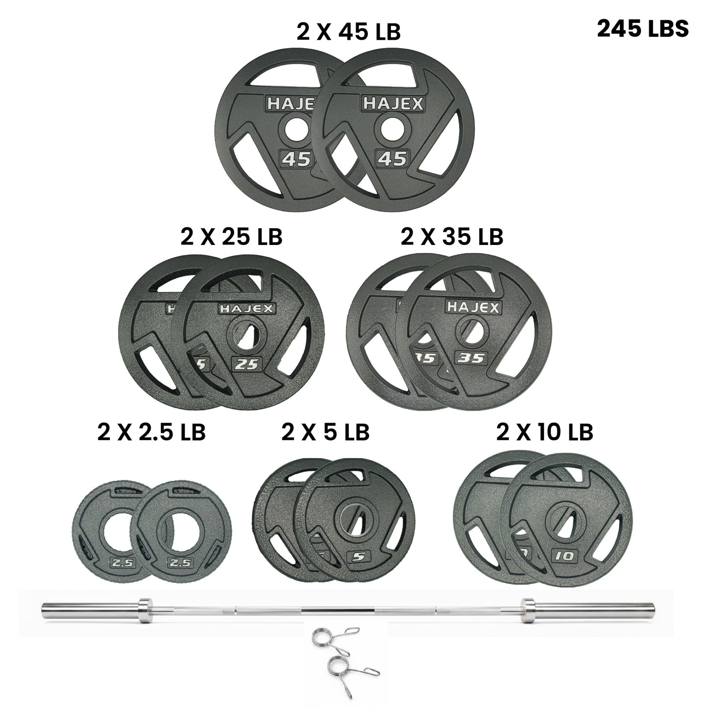 HAJEX Tri Grip Cast Iron Weight Plates