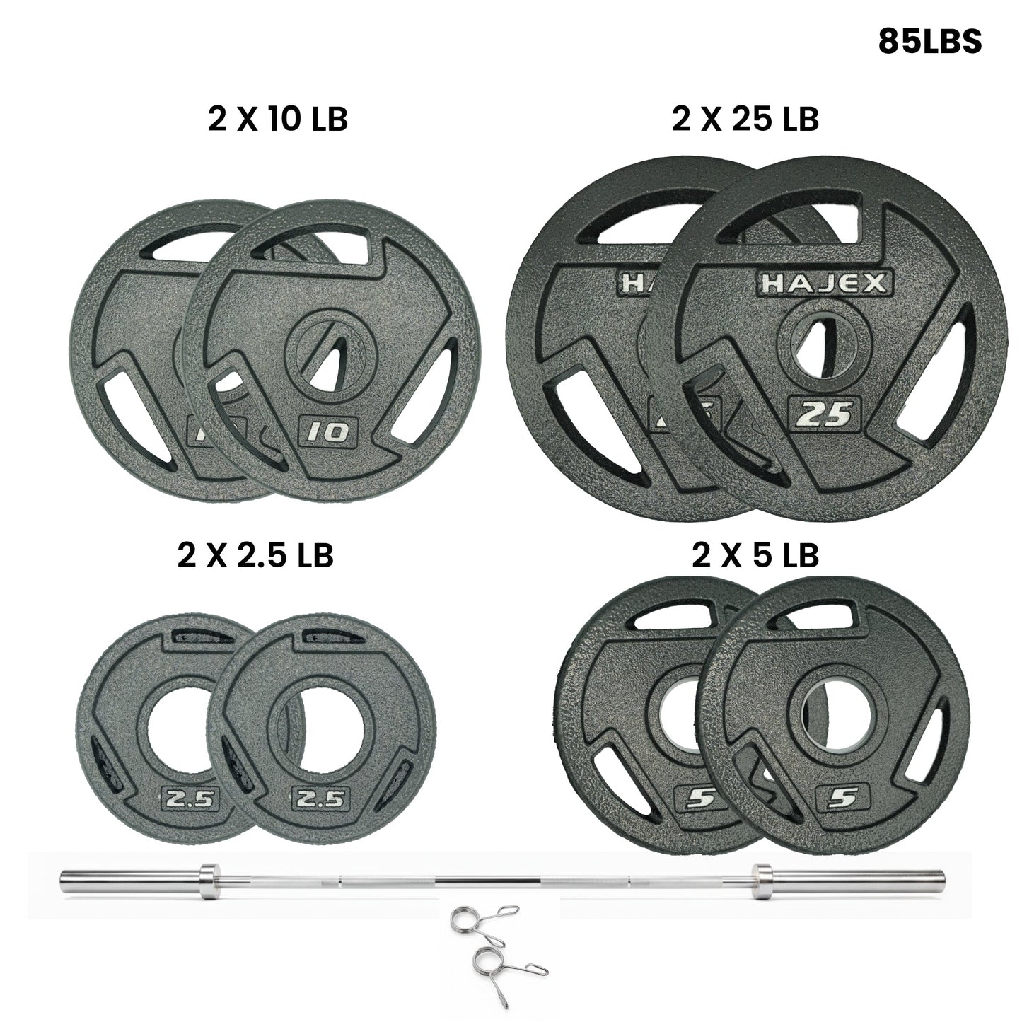 HAJEX Tri Grip Cast Iron Weight Plates