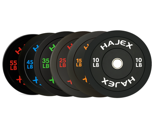HAJEX Olympic Bumper Weight Plates - 10, 15, 25, 35, 45, 55 LB