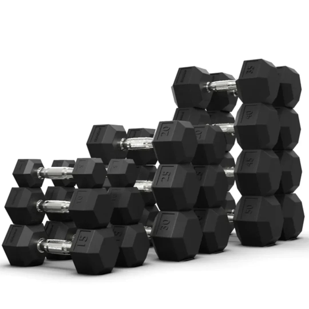Rubber Hex Dumbbells in Canada (2.5 to 150 LB)