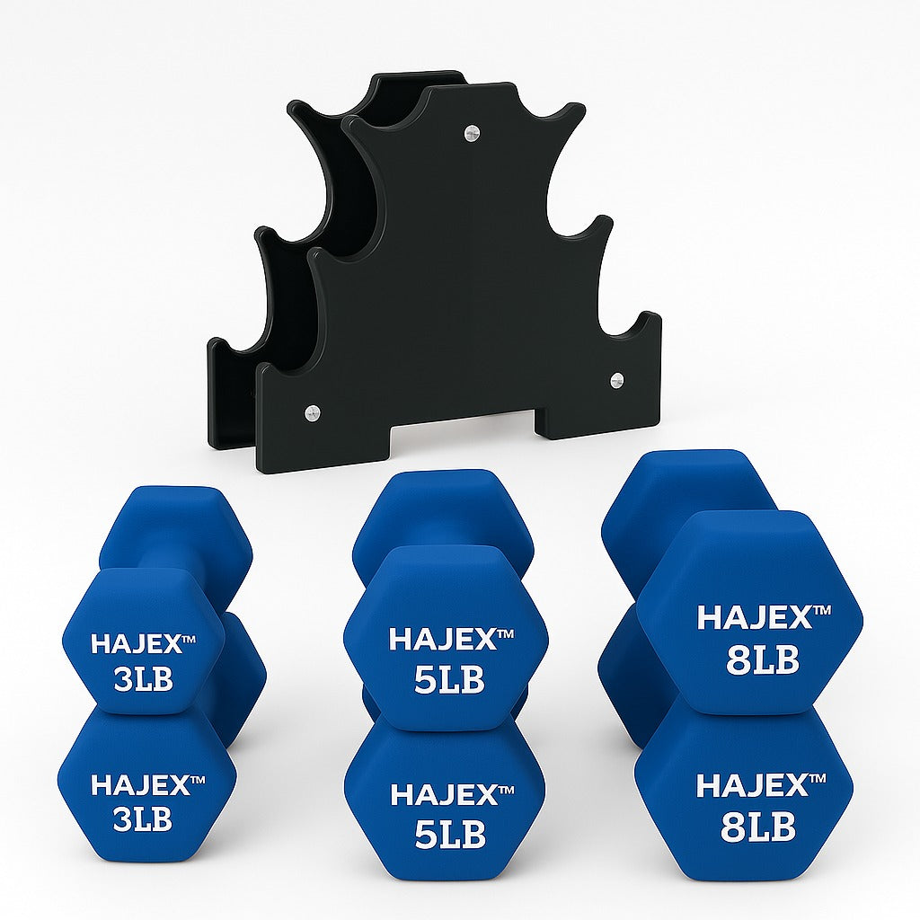 Neoprene Dumbbells Pairs & Sets With Rack