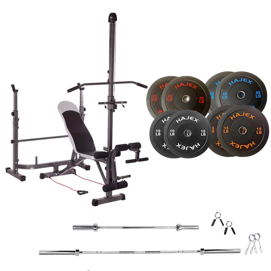 Adjustable Workout Bench with Weight Sets