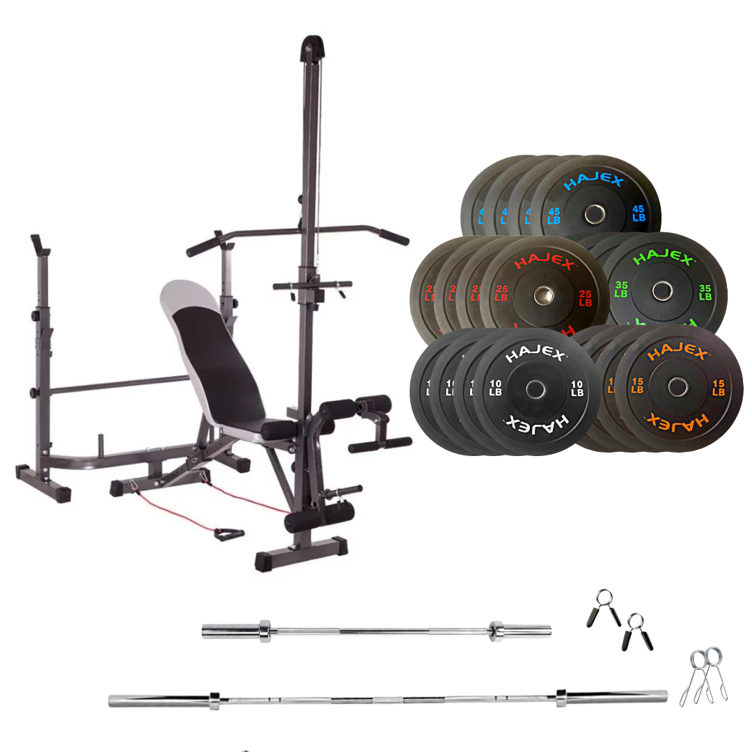 Adjustable Workout Bench with Weight Sets