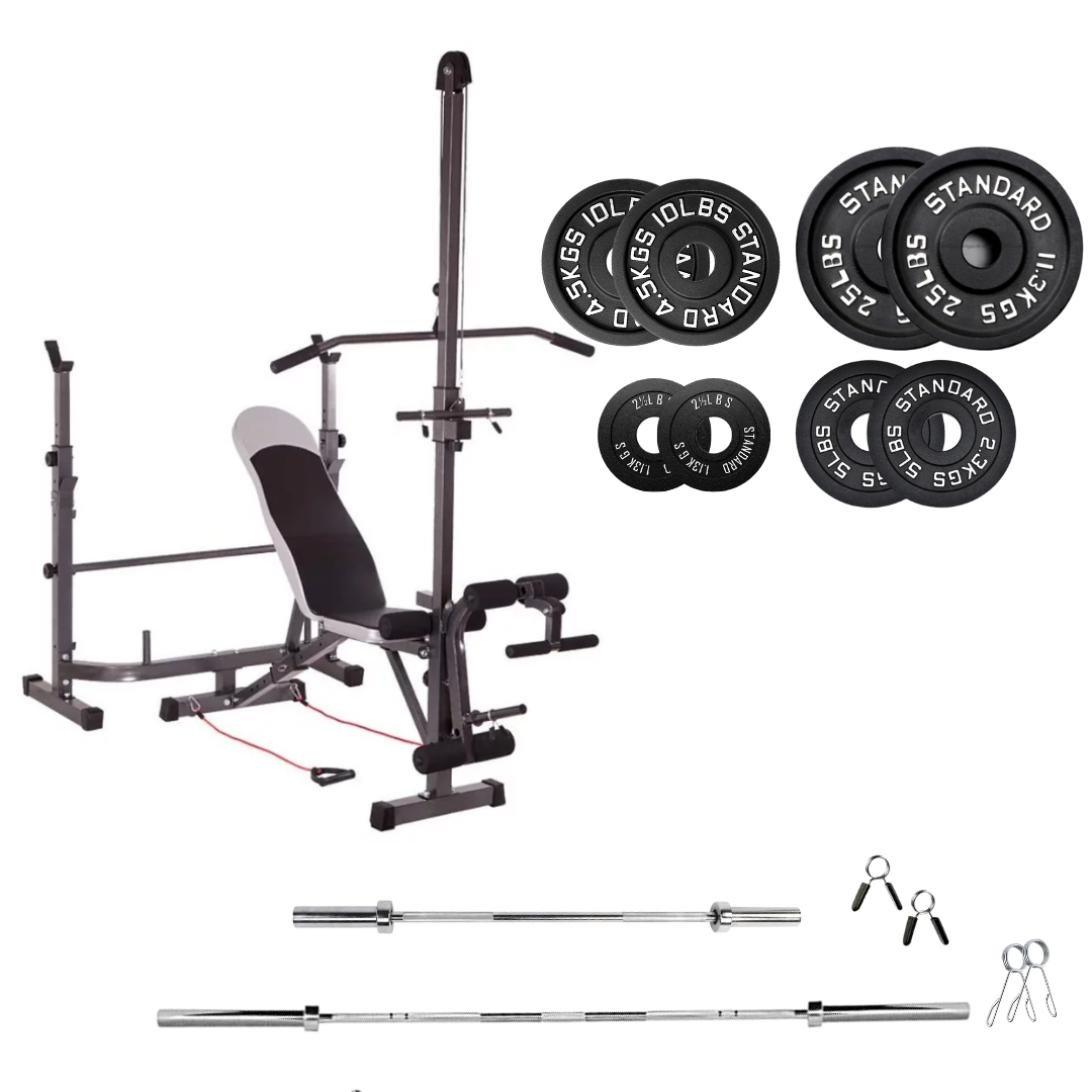Adjustable Workout Bench with Weight Sets