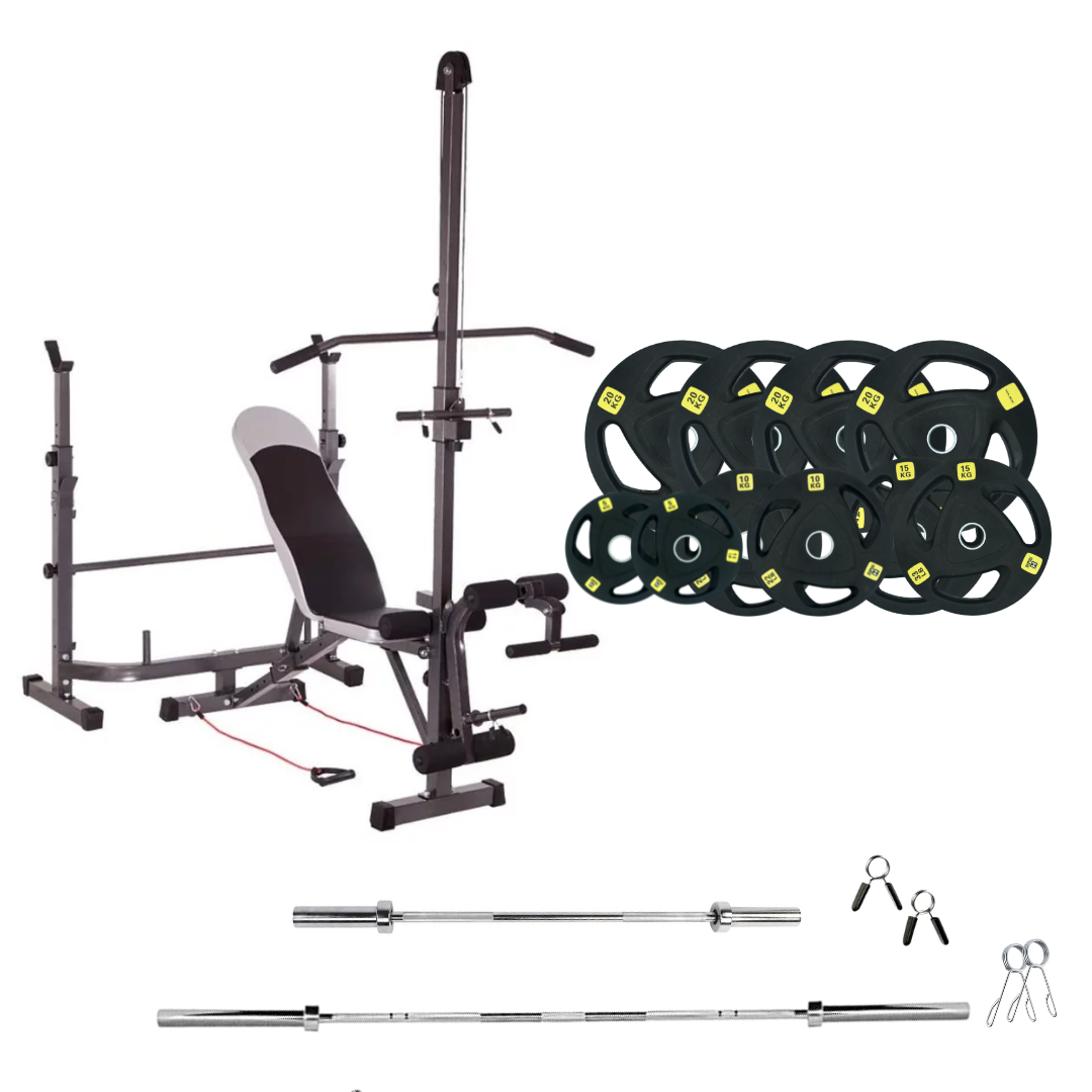 Adjustable Workout Bench with Weight Sets