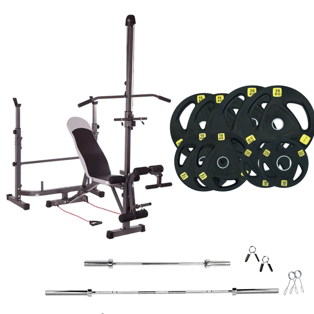 Adjustable Workout Bench with Weight Sets