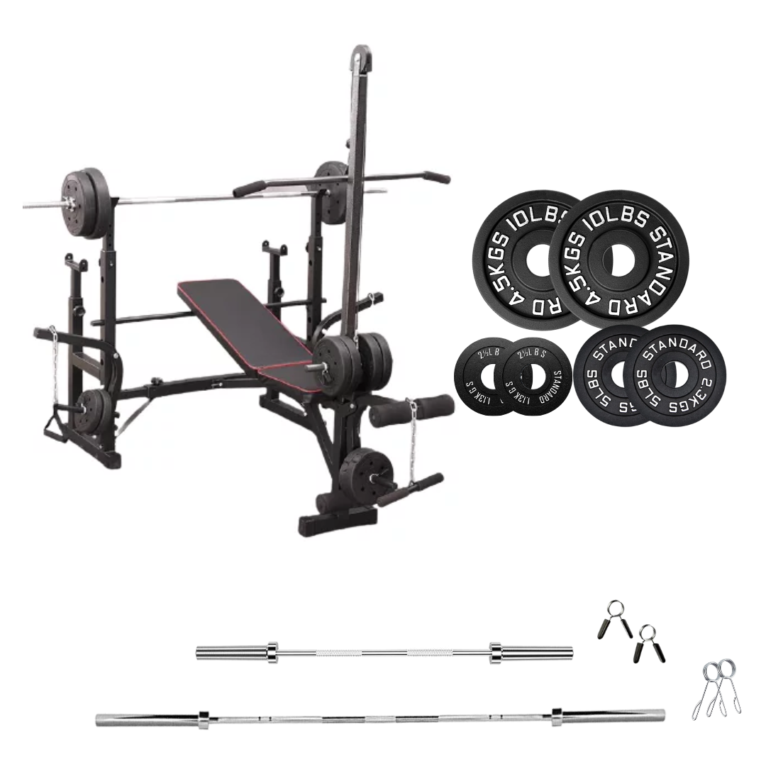 Adjustable Workout Bench with Weight Sets
