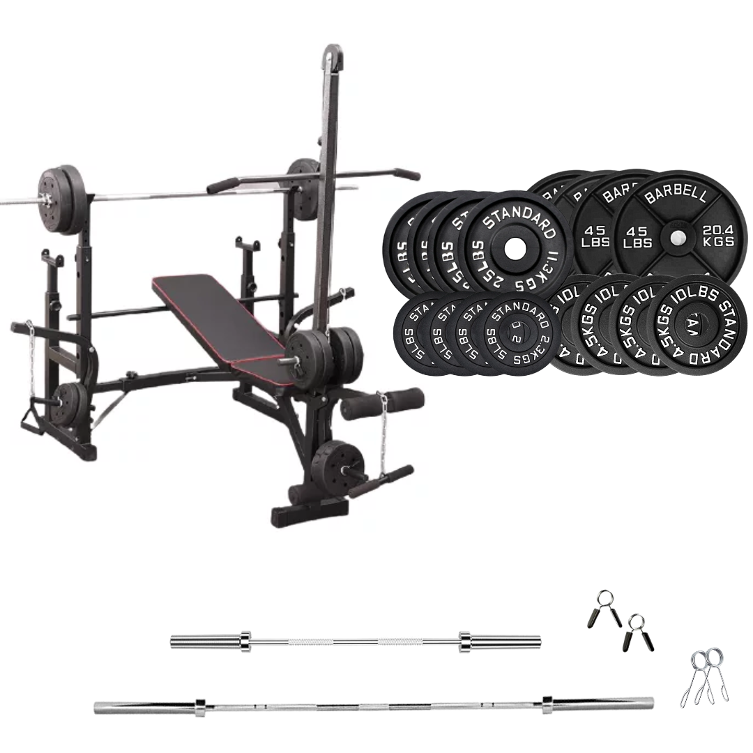 Adjustable Workout Bench with Weight Sets
