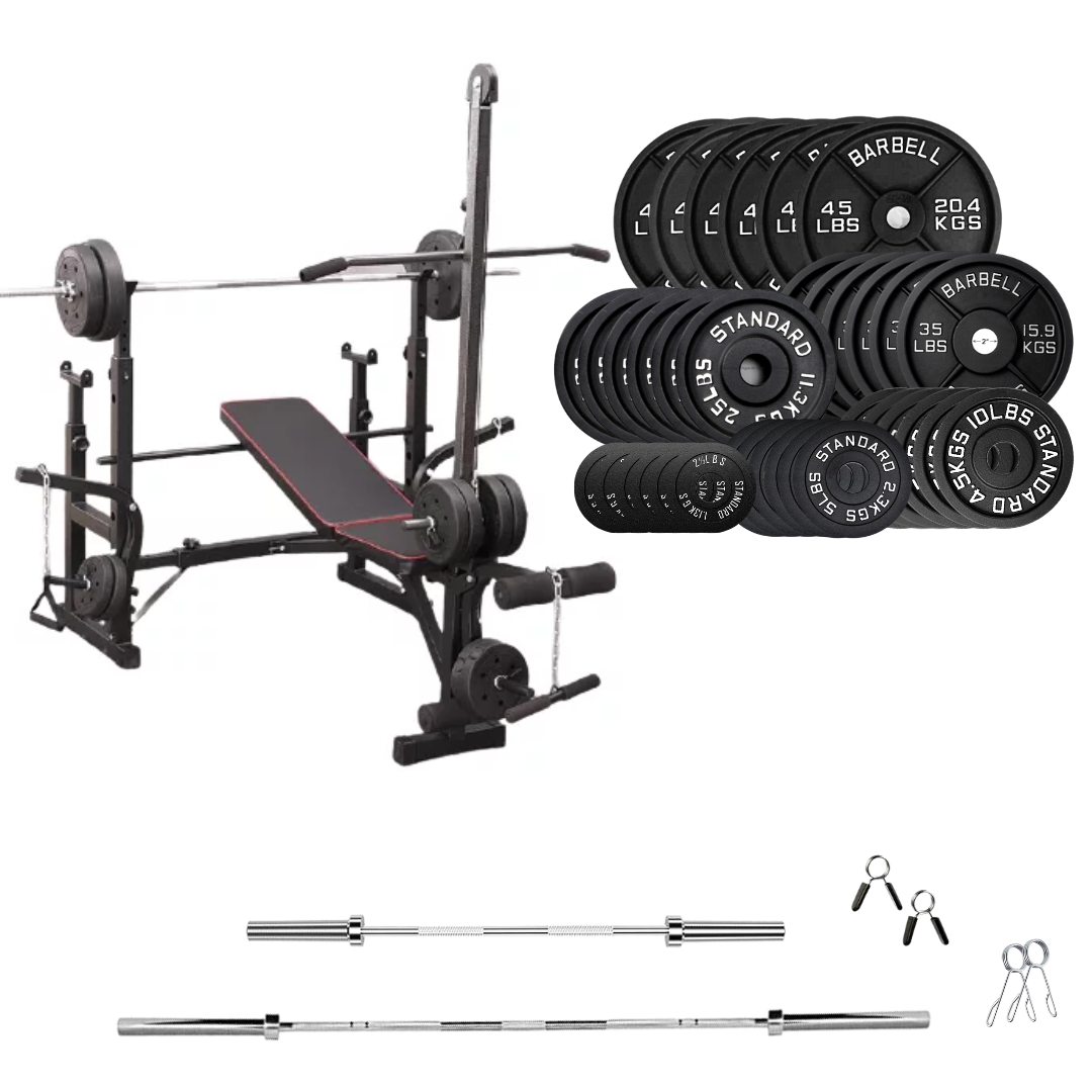 Adjustable Workout Bench with Weight Sets