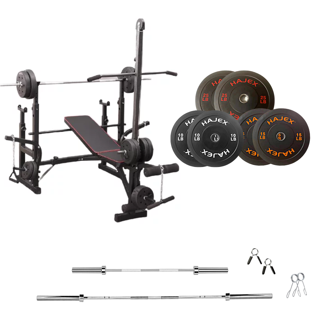 Adjustable Workout Bench with Weight Sets