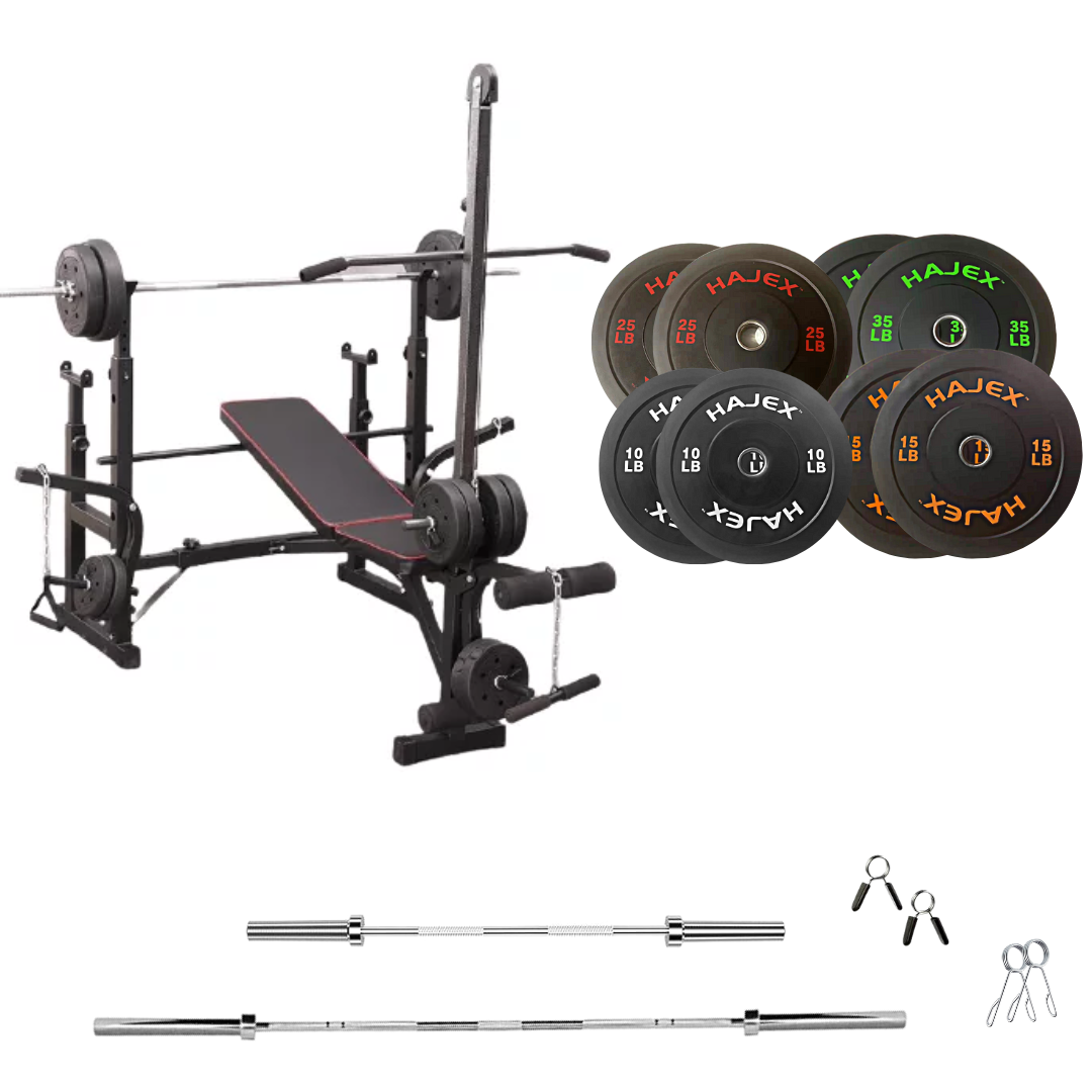 Adjustable Workout Bench with Weight Sets