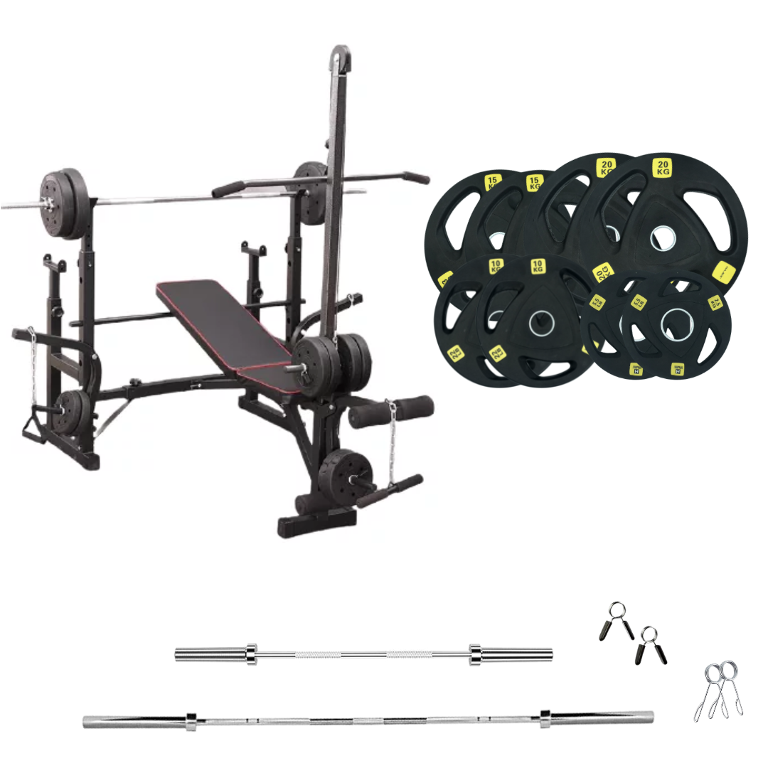 Adjustable Workout Bench with Weight Sets