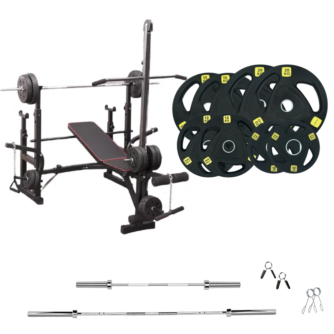Adjustable Workout Bench with Weight Sets